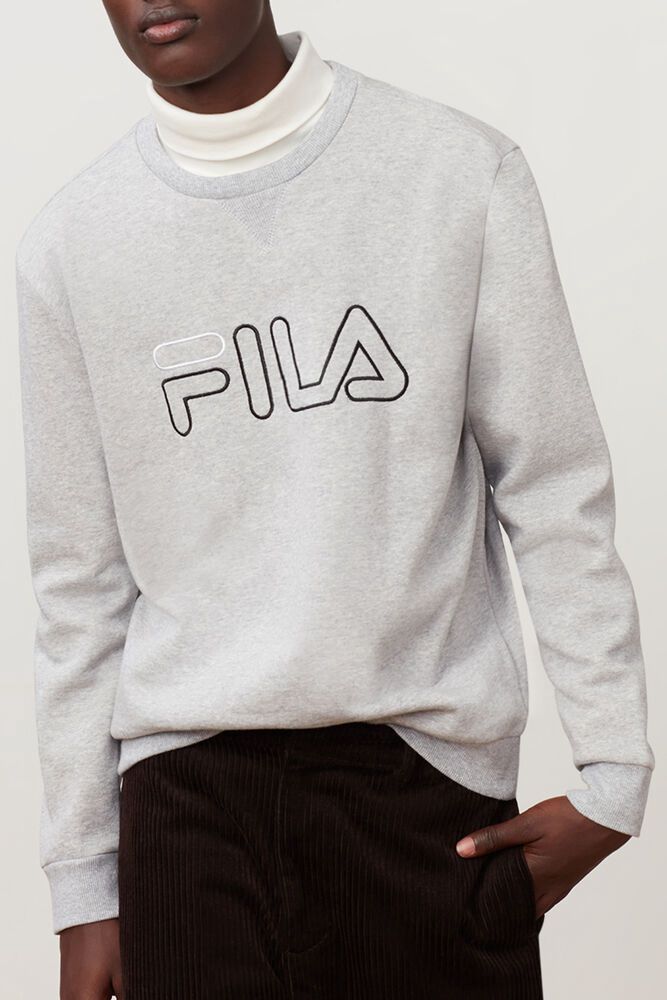 Fila Sweatshirt Mens Grey Basil - Ireland 42791-SQIH